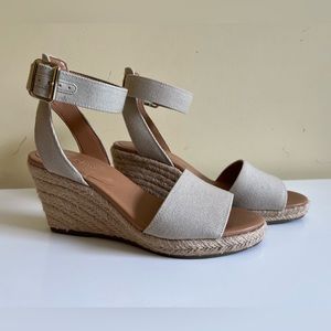 JCrew factory canvas wedge size 7